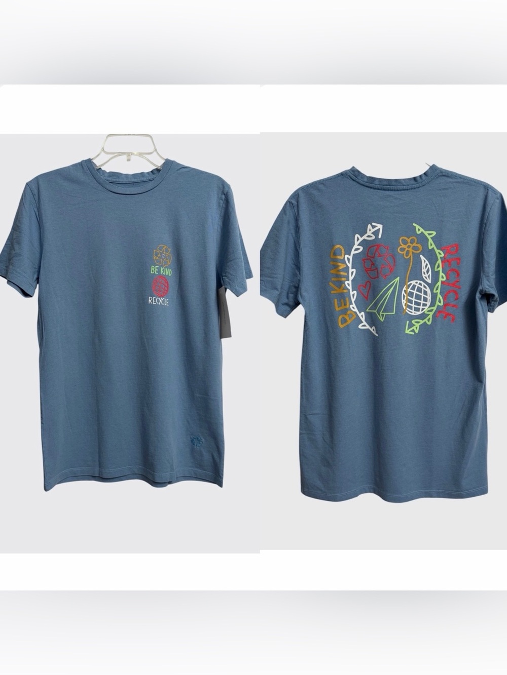 NWT Urban Outfitters Re.Purpose Be Kind Recycle T-Shirt S Blue Comfy Soft Tee